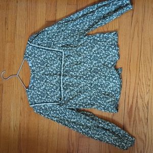 Doen green floral Renoir top, XS